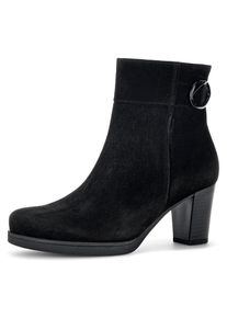 Gabor Damen Stiefelette "Ancona", Gr. 42, schwarz, Ziegenveloursleder, unifarben, klassisch, Schuhe, Blockabsatz, Ankle Boots mit trendiger