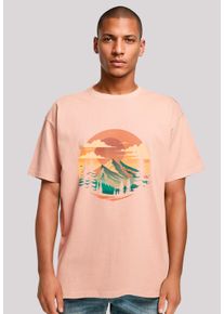 F4NT4STIC Herren T-Shirt "Sonnenuntergang Berglandschaft", gelb, casual, Gr. 4XL, Obermaterial: 100% Baumwolle, Shirts, Premium Qualität
