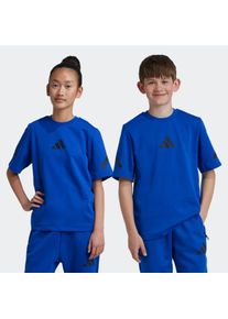 Kinder T-Shirt "J ZNE TEE", blau, sportlich, Gr. 152, adidas Sportswear, Obermaterial: 53% Baumwolle, 47% Polyester, Shirts