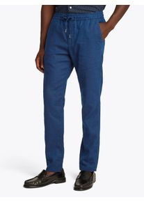 Tommy Hilfiger Herren Chinohose "HARLEM SORONA LINEN", blau, casual, Gr. 40, Web, Obermaterial: 71% Leinen, 29% Polyester, Hosen