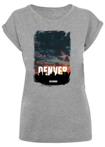 Merchcode Herren T-Shirt "Merchcode Damen Ladies Denver Extended Shoulder Tee", grau, casual, Gr. XXL, bedruckt, 100% Baumwolle, Shirts