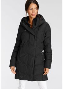 Ragwear Damen Steppjacke "PAVLINNA O", schwarz, casual, Gr. XS, unifarben, kontrastfarbene Details, Web, Obermaterial: 100% Polyester, Jacken,
