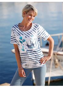 Classic Basics Damen T-Shirt "Kurzarm-Shirt", bunt, Gr. 42, gemustert, mehrfarbig, bedruckt, 100% Baumwolle, Shirts