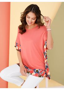 Classic Basics Damen Tunikashirt "Shirttunika", rot, Gr. 46, gemustert, mehrfarbig, 100% Viskose, Shirts