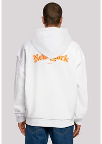F4NT4STIC Herren Kapuzenpullover "New York Orange OVERSIZE HOODIE", weiß, casual, Gr. S, Obermaterial: 100% Baumwolle, Pullover, Print