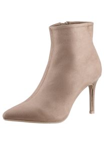 ANISTON SHOES Damen Stiefelette, Gr. 41, beige, Velourslederimitat, elegant, Schuhe, Ankleboots in spitzer Form - NEUE KOLLEKTION