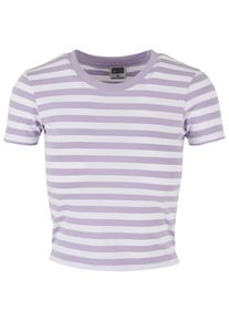 Urban Classics Herren T-Shirt "Urban Classics Damen Ladies Short Striped Tee", lila, casual, Gr. XXL, gestreift, 100% Baumwolle, Shirts