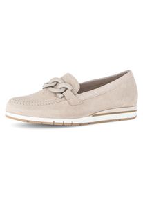 Gabor Damen Slipper "FLORENZ", Gr. 38, beige, Veloursleder, unifarben, klassisch, Schuhe, Keilabsatz, Schlupfschuh, Komfortschuh, Schuhweite G (=weit)
