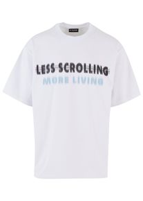 2Y STUDIOS Herren T-Shirt "2Y Studios Herren 2Y Less Scrolling Oversize Tee", weiß, casual, Gr. S, bedruckt, 100% Baumwolle, Shirts