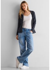 Cecil Damen Cardigan, blau, casual, Gr. XXL, unifarben, Web, 55% Baumwolle, 42% Polyester, 3% Elasthan, Strickjacken, im soften Baumwoll-Mix