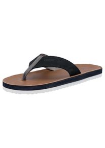 Rieker Herren Zehentrenner, Gr. 42, blau, Nubukleder, unifarben, casual, Schuhe, Sommerschuh, Strandschuh, Badeschuh, Poolslide mit Zehensteg