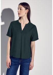 Street One Damen Hemdbluse, grün, casual, Gr. 36, unifarben, Stoff, 100% Viskose, Blusen, aus softer Viskose