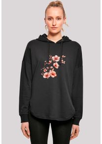 F4NT4STIC Damen Kapuzenpullover "Rosa Blumenzweig 3D", schwarz, casual, Gr. L, Obermaterial: 100% Baumwolle, Pullover, Premium Qualität