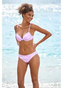 s.Oliver Damen Bügel-Bikini-Top "Enja", lila, Gr. 42, Batikmuster, bedruckt, Microfaser, Recycling-Polyamid, Microfaser, Bikini-Oberteile, mit