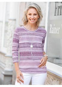 Classic Basics Damen 3/4-Arm-Shirt "Shirt", lila, Gr. 42, gemustert, mehrfarbig, 65% Polyester, 35% Viskose, Shirts