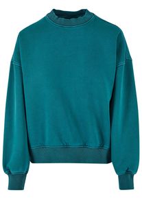 Urban Classics Damen Sweater "Urban Classics Damen Ladies Oversized Stone Washed Crewneck", grün, Gr. XXXL, unifarben, 70% Baumwolle, 30% Polyester,