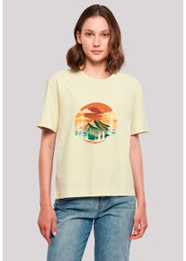 F4NT4STIC Damen T-Shirt "Sonnenuntergang Berglandschaft", gelb, casual, Gr. L, Obermaterial: 100% Baumwolle, Shirts, Premium Qualität