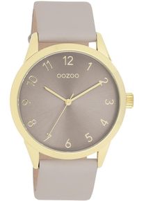 Oozoo Damen Quarzuhr, grau, Armbanduhren, Armbanduhr, Damenuhr, Herrenuhr, Lederarmband, analog