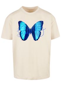 Merchcode Herren T-Shirt "Merchcode Herren Butterfly Blue Heavy Oversized Tee", beige, casual, Gr. XXL, bedruckt, 100% Baumwolle, Shirts