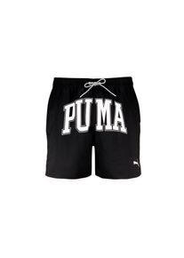 Puma Herren Badeshorts, schwarz, casual, Gr. S, unifarben mit Farbeinsatz, Obermaterial: 100% Polyester, Badehosen, mit auffälligem Logo-Schriftzug