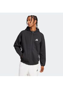Herren Kapuzensweatshirt "M FI SL FZ", schwarz, sportlich, Gr. M, adidas Sportswear, Obermaterial: 68% Baumwolle, 32% Polyester, Sweatshirts
