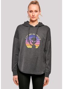 F4NT4STIC Damen Kapuzenpullover "Alien Peace Sunset", grau, casual, Gr. L, Obermaterial: 100% Baumwolle, Pullover, Premium Qualität