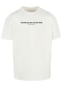 Merchcode Herren T-Shirt "Merchcode Herren Never Give Up Heavy Oversized Tee", weiß, casual, Gr. L, bedruckt, 100% Baumwolle, Shirts
