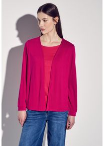 Street One Damen Cardigan, lila, casual, Gr. 46, unifarben, Stoff, 65% Polyester, 35% Viskose, Strickjacken, aus softem Materialmix