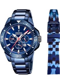 Festina Herren Chronograph "Chrono Bike - Special Edition", blau, Armbanduhren, Armbanduhr, Quarzuhr, Herrenuhr, Stoppfunktion, ideal als Geschenk