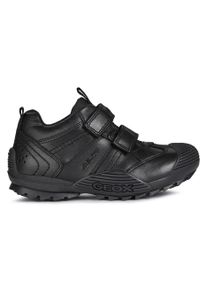 Geox Kinder Klettschuh, Gr. 26, schwarz, Leder, Lederimitat, Textil, elegant, Schuhe, Kommunionsschuh, Festtagsschuh, Sneaker mit Textilfutter