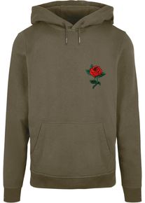 MisterTee Herren Sweatshirt "MisterTee Herren Rose Hoody", grün, Gr. M, bedruckt, 65% Baumwolle, 35% Polyester, Sweatshirts