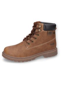 Herren Schnürstiefel, Dockers by Gerli, Gr. 41, braun, Lederimitat, sportlich, Schuhe, Worker Boots, Hiking Boots, Schnürboots mit Blockabsatz