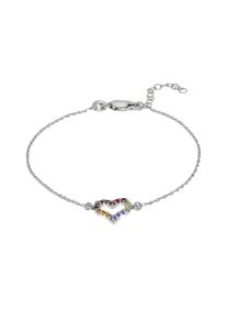 ZEEme Damen Armband "Silber 925 mit Herz-Motiv 16+3cm lang", 16 + 3cm, Silber 925 (Sterlingsilber), weiß, Silber 925 (Sterlingsilber), Armbänder