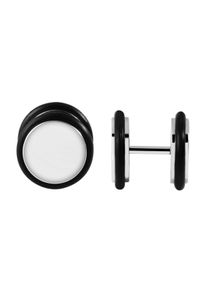 Adelia´s ADELIA ́S Damen Paar Ohrhänger "Neuheit 2025 - Unisex Ohrstecker aus Edelstahl Ø 12 mm", Unisex, Edelstahl, schwarz, Edelstahl, Ohrringe