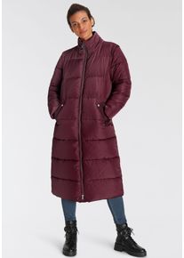 Only Damen Steppmantel "ONLIRINA X-LONG 2IN1 PUFFER OTW", rot, casual, Gr. S, Web, Obermaterial: 100% Polyester, Mäntel, auch als Weste tragbar