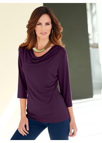 Inspirationen Damen Wasserfallshirt "Shirt", lila, Gr. 36, unifarben, 95% Viskose, 5% Elasthan, Shirts
