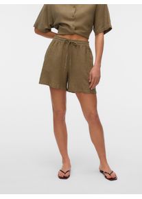 Véro Moda VERO MODA Damen Shorts "VMLINN LINEN SHORTS WVN NOOS"kalamata detail:melange, modisch, Gr. XL, meliert, Web, Obermaterial: 55% Leinen, 45% Viskose,