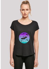 F4NT4STIC Damen T-Shirt "Retro Alien Weltraum Sonnenuntergang", schwarz, casual, Gr. S, Obermaterial: 100% Baumwolle, Shirts, Premium Qualität