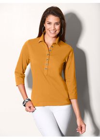 Casual Looks Damen Poloshirt "Poloshirt", gelb, Gr. 40, unifarben, 50% Baumwolle, 50% Modal, Shirts