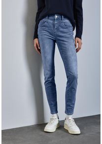 Street One Damen Slim-fit-Jeans "Style YORK", blau, casual, Gr. 33, Denim/Jeans, Obermaterial: 63% Baumwolle, 25% Polyester, 10% Viskose, 2%