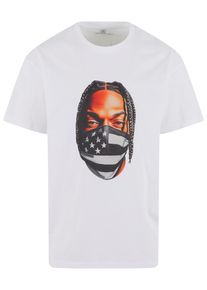 Herren T-Shirt "Upscale by Mister Tee Psycho Man Oversize Tee", weiß, casual, Gr. S, UPSCALE BY MISTER TEE, bedruckt, 100% Baumwolle, Shirts