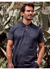 Lerros Herren Poloshirt "Lerros Jacquard Poloshirt für Herren", blau, Gr. L, 80% Baumwolle, 20% Polyester, Shirts