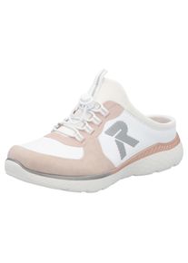 RIEKER SPORT Damen Clog, Gr. 41, rosa, Lederimitat, Textil, sportlich, Schuhe, Sabot, Schlupfschuh, Sommerschuh, Hausschuh in schmaler Form