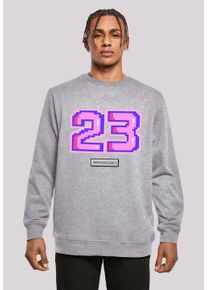 F4NT4STIC Herren Kapuzenpullover "Pixel 23 pink", grau, casual, Gr. XXL, Obermaterial: 50% Baumwolle, 50% Polyester, Pullover, Print