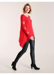 Heine Damen Rundhalsshirt "Shirt", rot, Gr. 36, unifarben, 95% Viskose, 5% Elasthan, Shirts