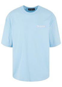 DROPSIZE Herren T-Shirt "Dropsize Herren Heavy Oversize Embo T-Shirt", blau, casual, Gr. XS, bedruckt, 100% Baumwolle, Shirts