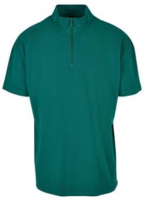 Urban Classics Herren T-Shirt "Urban Classics Herren Boxy Zip Pique Tee", grün, casual, Gr. XS, unifarben, 100% Baumwolle, Shirts