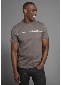 DELMAO Herren T-Shirt, grau, casual, Gr. XXL, bedruckt, Single Jersey, Obermaterial: 100% Baumwolle, Shirts, Kurzarm, mit coolem Print,