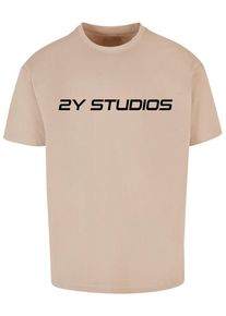 2Y STUDIOS Herren T-Shirt "2Y Studios Herren Logo Oversize Tee", braun, casual, Gr. 5XL, bedruckt, 100% Baumwolle, Shirts