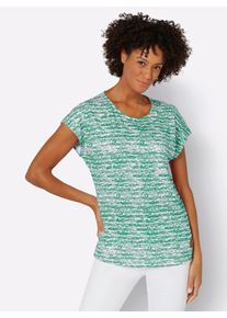 Casual Looks Damen Kurzarmshirt "Shirt", grün, Gr. 36, gemustert, mehrfarbig, 50% Baumwolle, 50% Modal, Shirts